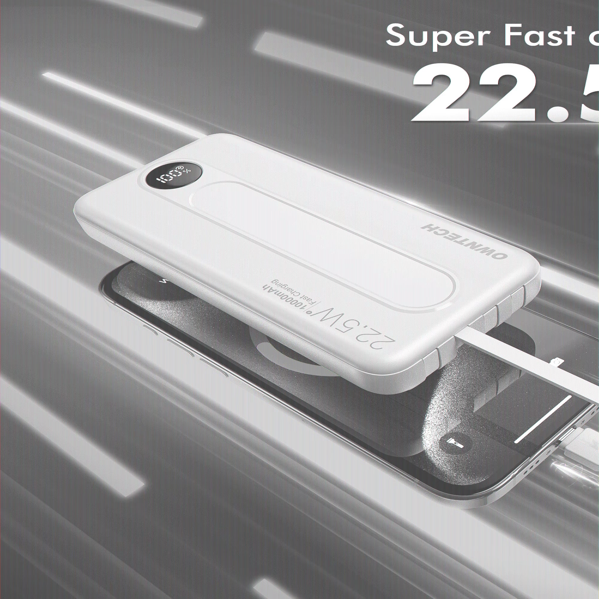 10000Mah Portable Charger with Built-In Cables, 22.5W Fast Charging, USB-C Power Bank, LED Display, Compatible with Iphone 16/15/14, Samsung & Android Phones (Purple)