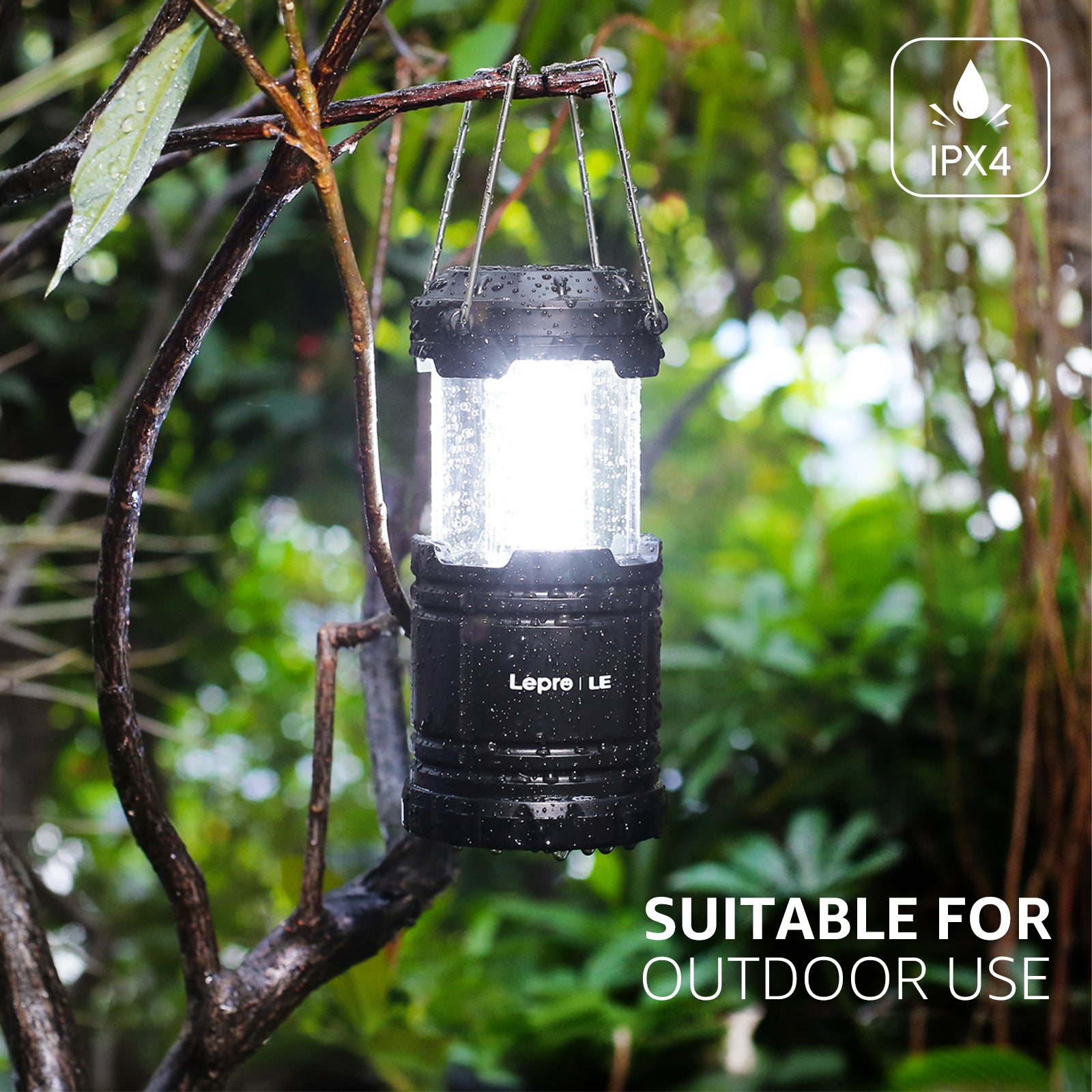 LED Collapsible Camping Lantern 4-Packs, Super Bright, Battery Powered Camping Light, IPX4 Water Resistant, Portable Emergency Lights for Power Outage, Hurricane, Storms